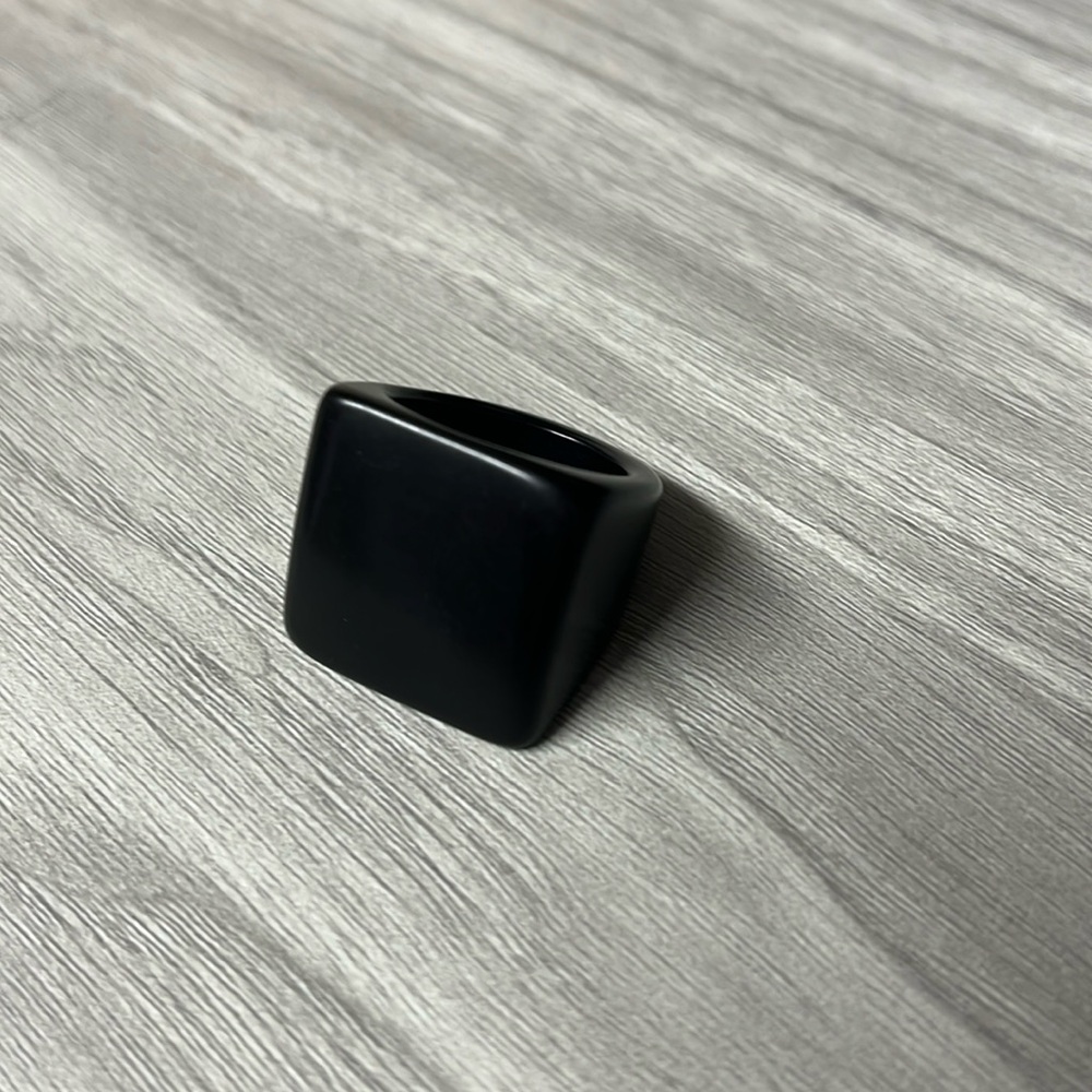 Black statement cocktail ring - a snug size 7